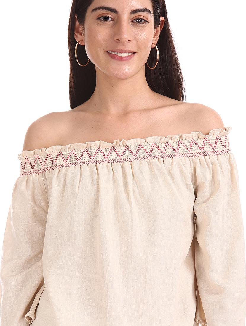 off shoulder solid tunic - 17836508 - Zoom Image - 5