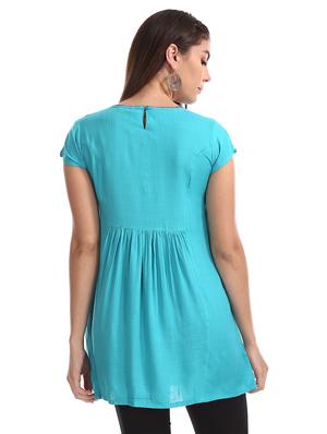 embroidered detail round neck tunic - 17836512 - Standard Image - 2