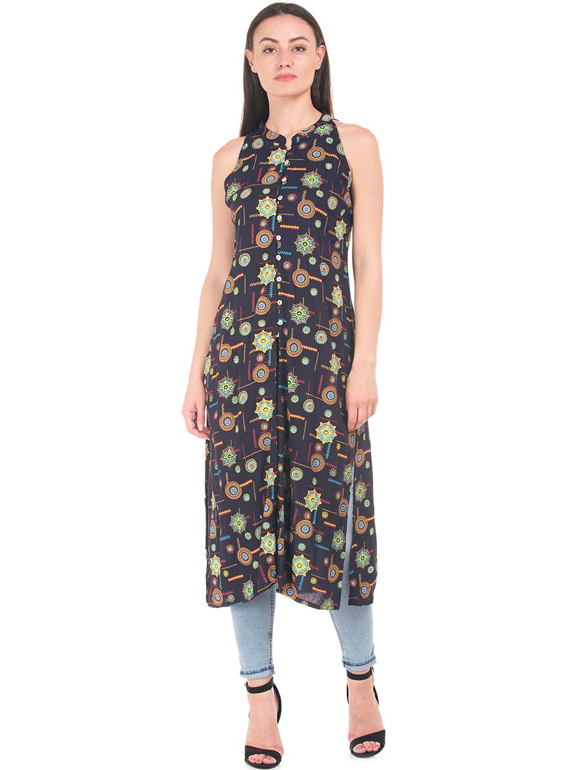 printed straight kurta - 17836571 - Zoom Image - 1