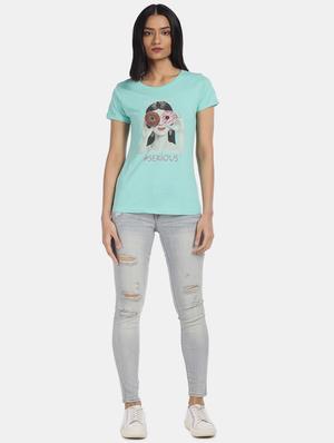 blue cotton regular tee - 17836602 - Standard Image - 4