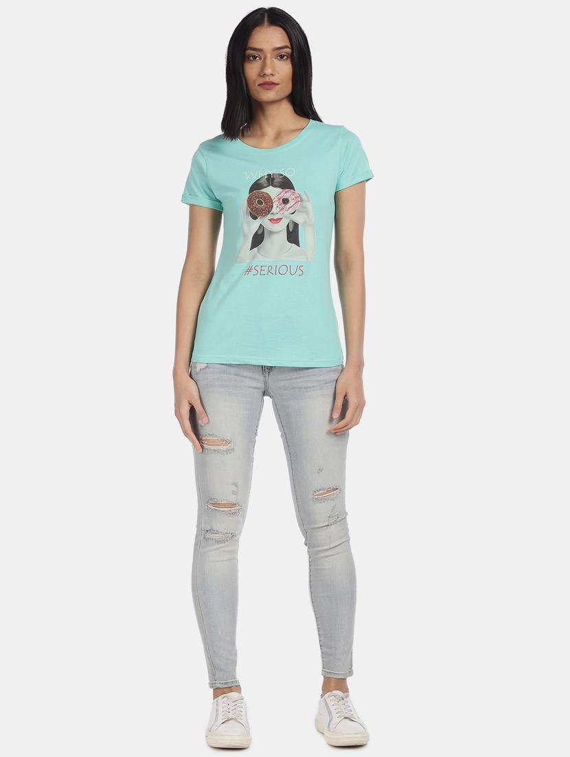 blue cotton regular tee - 17836602 - Zoom Image - 4