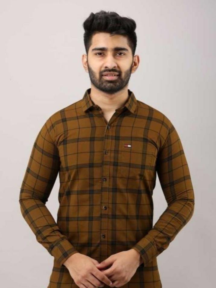 brown cotton shirt - 17837225 - Zoom Image - 1