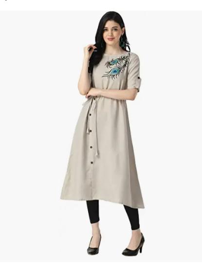 grey cotton kurti - 17837428 - Standard Image - 1