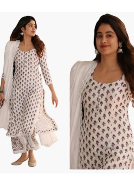 cream cotton kurti - 17837540 - Standard Image - 1