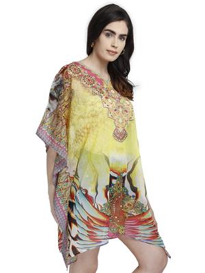 v-neck printed kaftan dress - 17837765 - Standard Image - 2