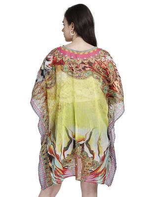 v-neck printed kaftan dress - 17837765 - Standard Image - 3