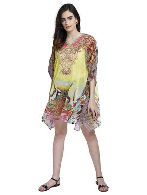 v-neck printed kaftan dress - 17837765 - Standard Image - 4