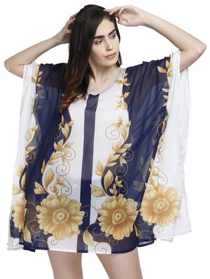 round neck printed kaftan dress - 17837767 - Standard Image - 4
