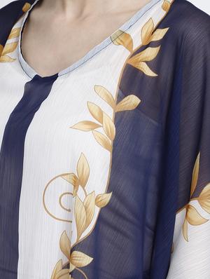 round neck printed kaftan dress - 17837767 - Standard Image - 6