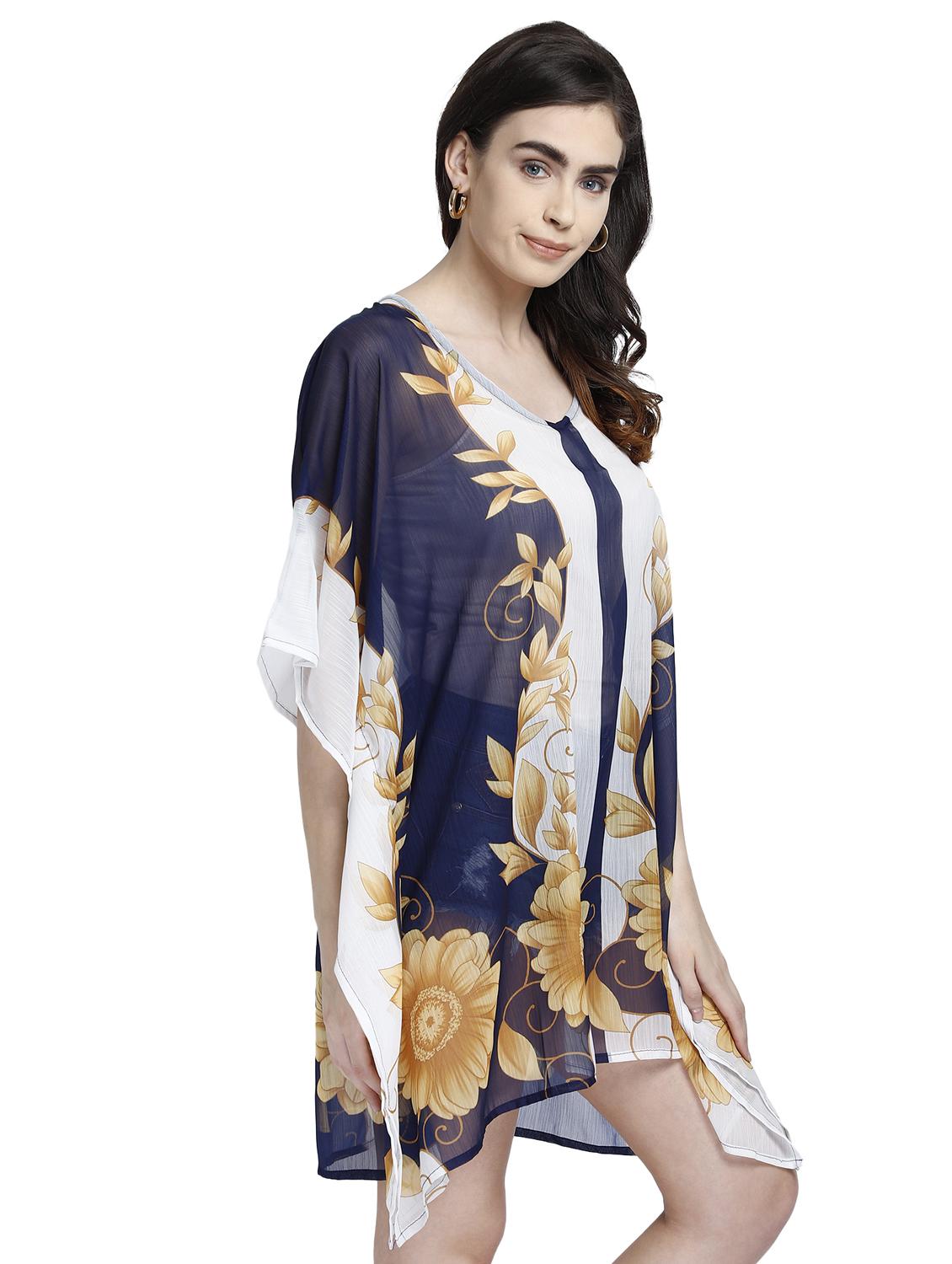 round neck printed kaftan dress - 17837767 - Zoom Image - 2