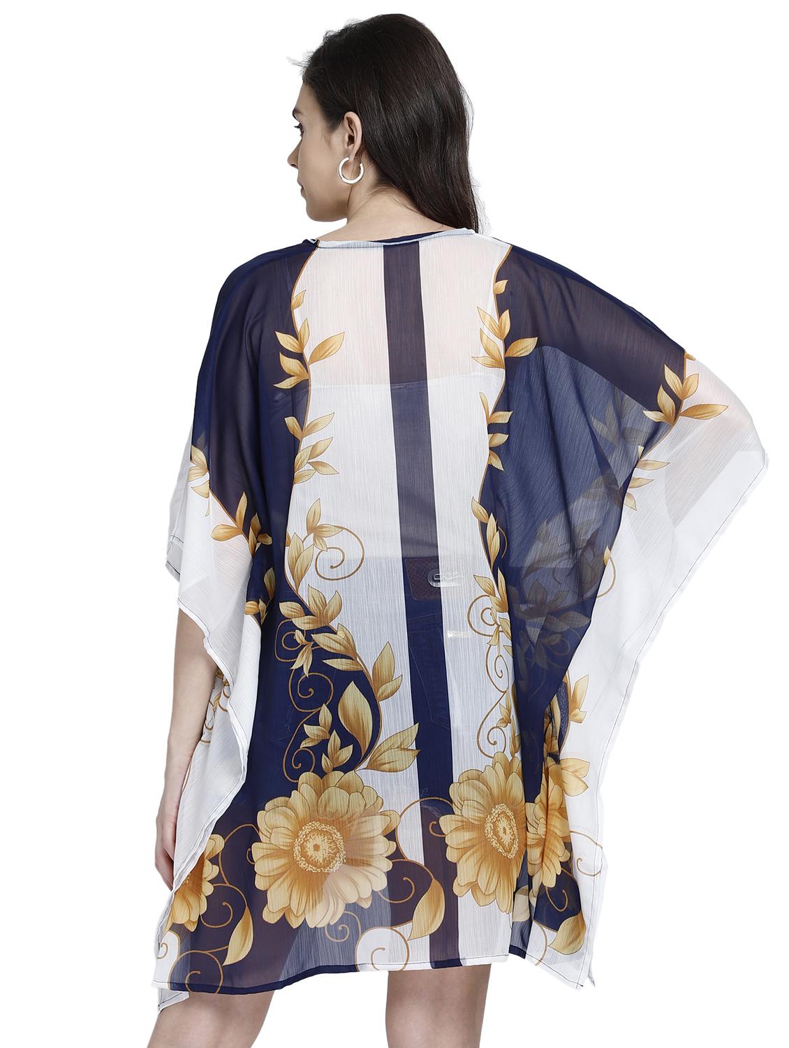 round neck printed kaftan dress - 17837767 - Zoom Image - 3