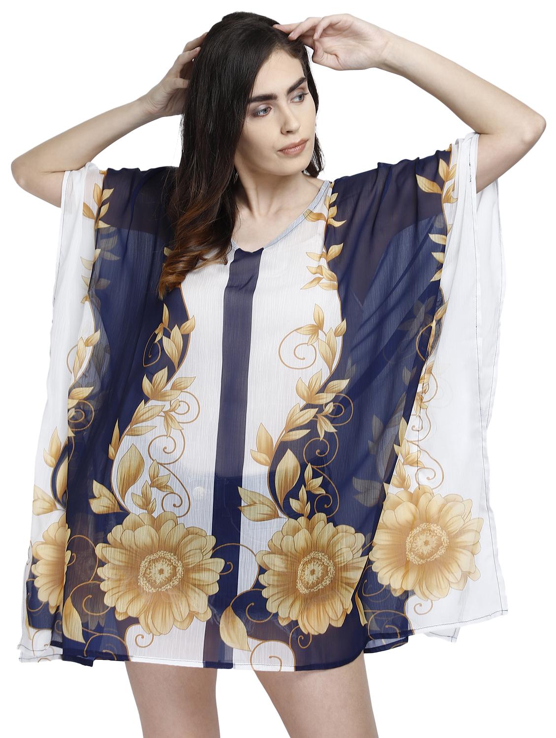 round neck printed kaftan dress - 17837767 - Zoom Image - 4