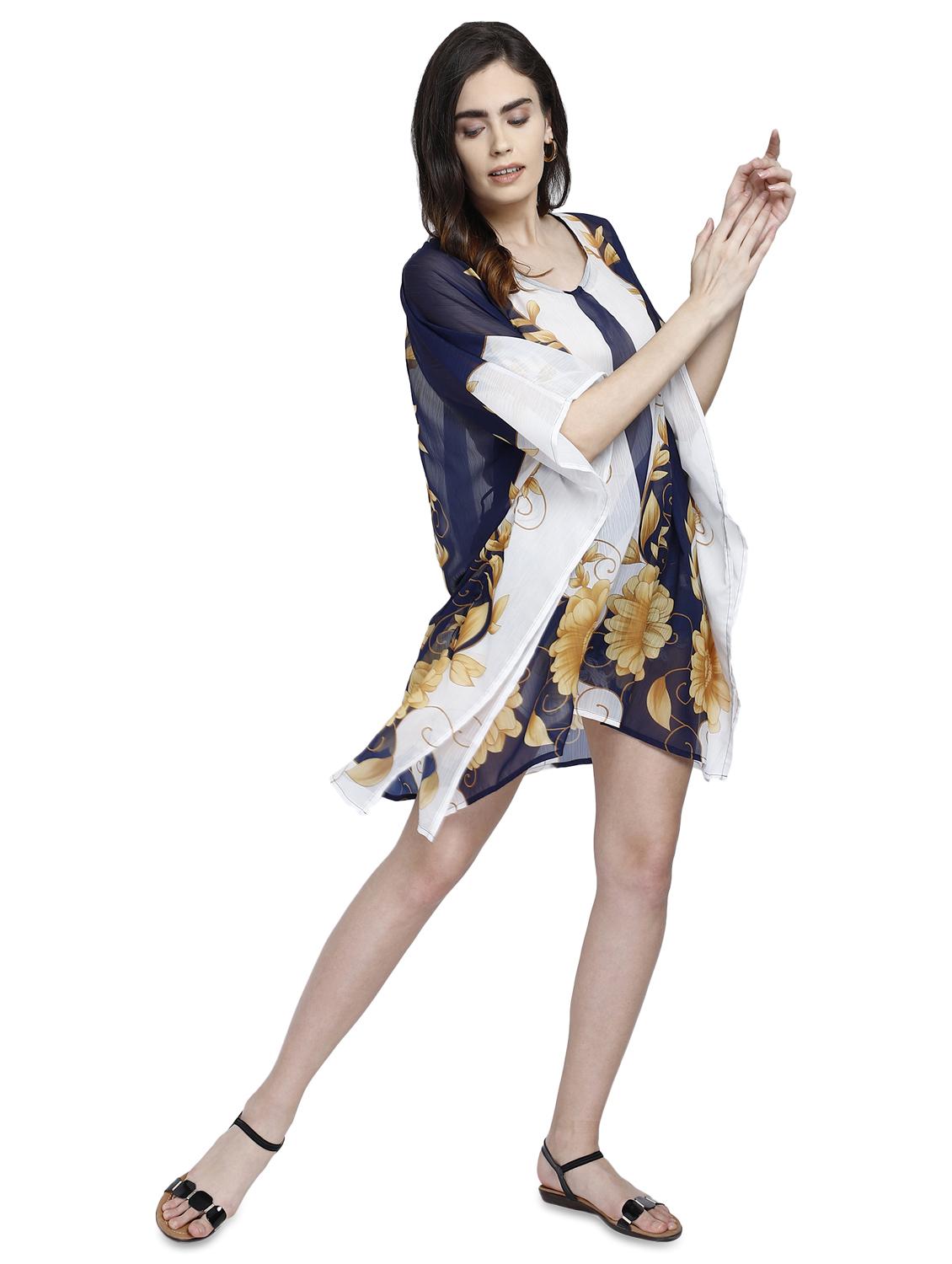 round neck printed kaftan dress - 17837767 - Zoom Image - 5
