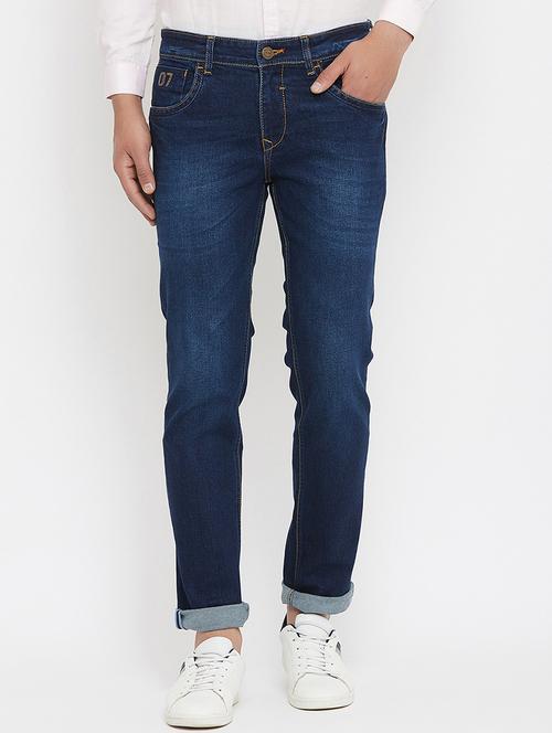 blue light washed denim jeans - 17837915 - Standard Image - 1