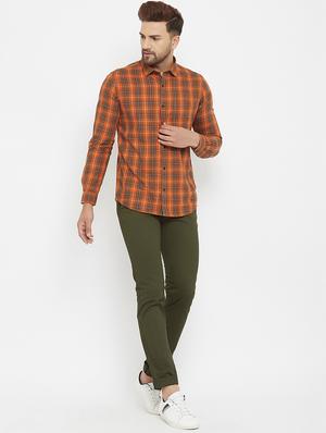 olive green solid chinos - 17837936 - Standard Image - 4