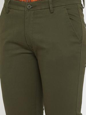 olive green solid chinos - 17837936 - Standard Image - 5