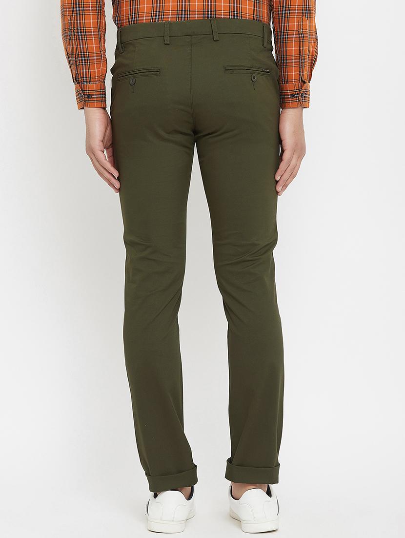 olive green solid chinos - 17837936 - Zoom Image - 3