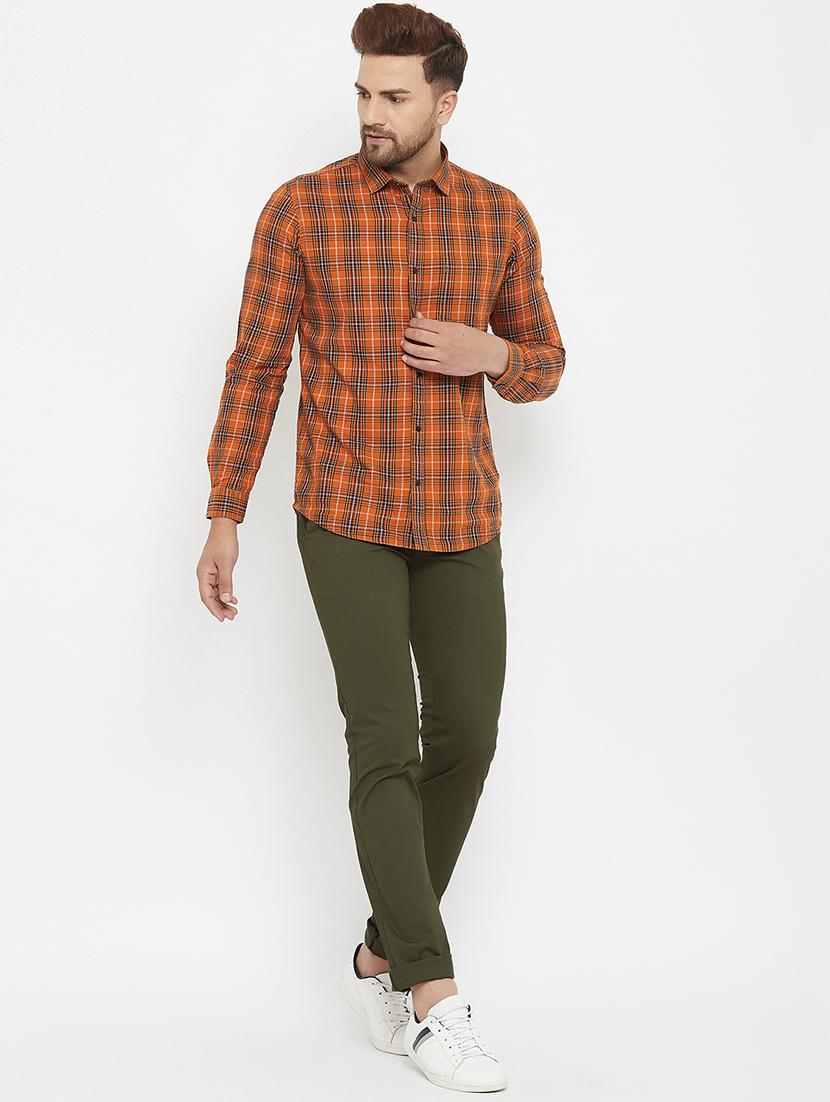 olive green solid chinos - 17837936 - Zoom Image - 4