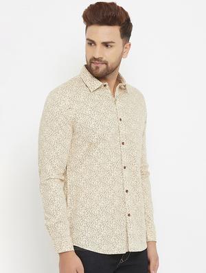beige printed casual shirt - 17837958 - Standard Image - 2