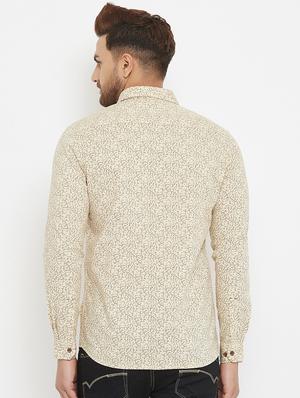 beige printed casual shirt - 17837958 - Standard Image - 3