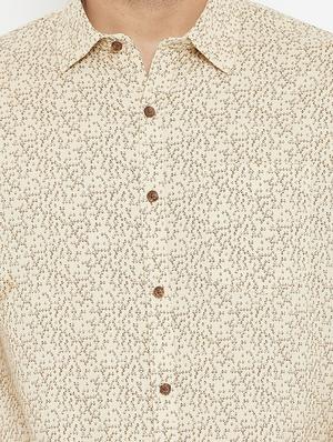 beige printed casual shirt - 17837958 - Standard Image - 5
