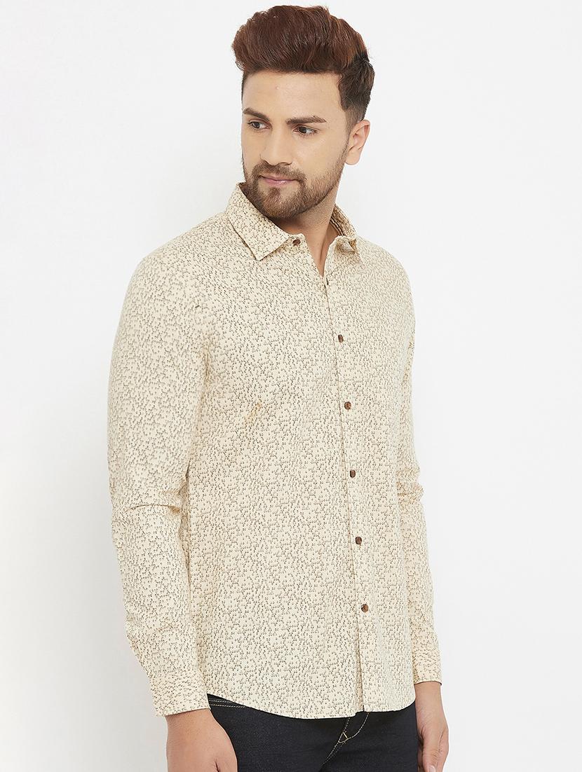 beige printed casual shirt - 17837958 - Zoom Image - 2