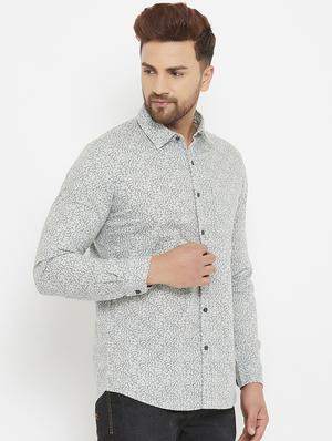 grey printed casual shirt - 17837959 - Standard Image - 2
