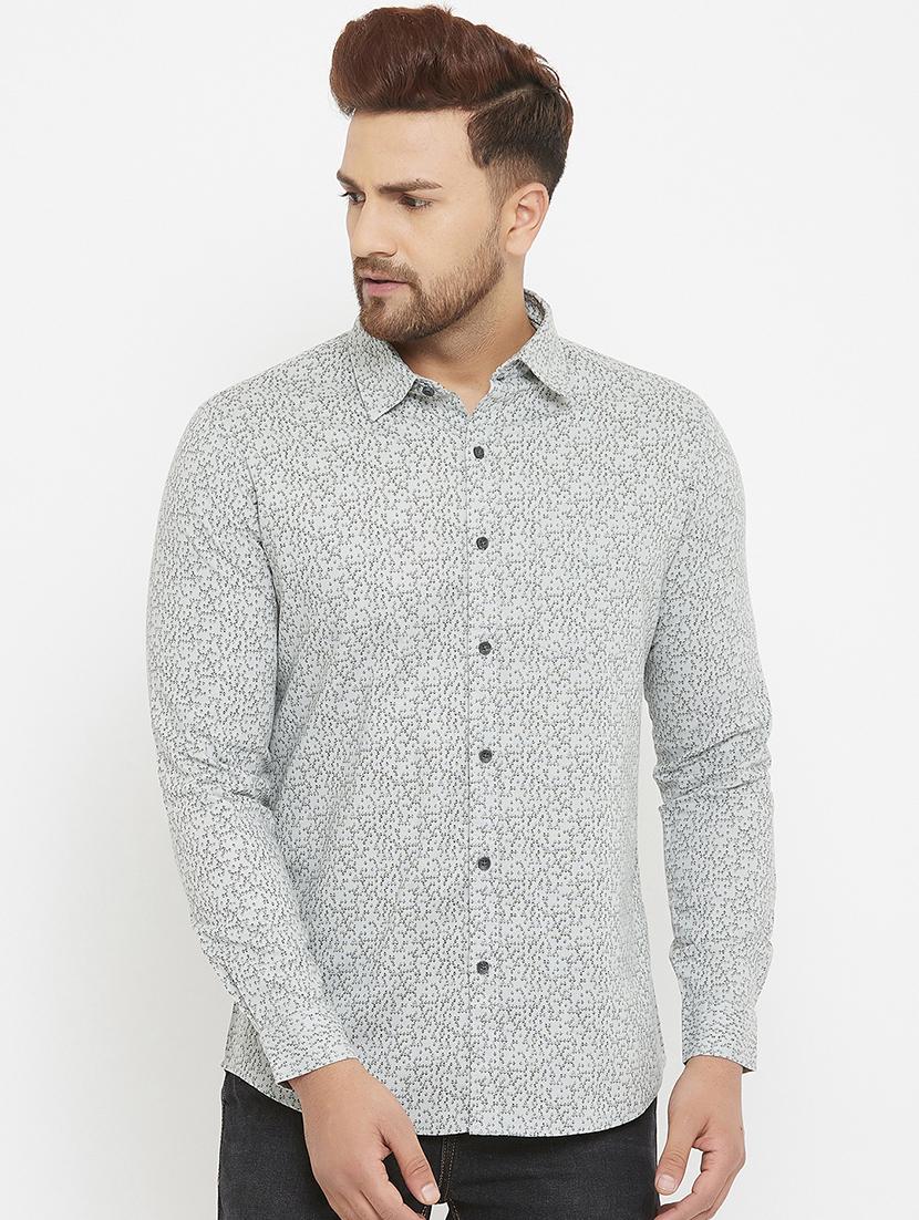 grey printed casual shirt - 17837959 - Zoom Image - 1