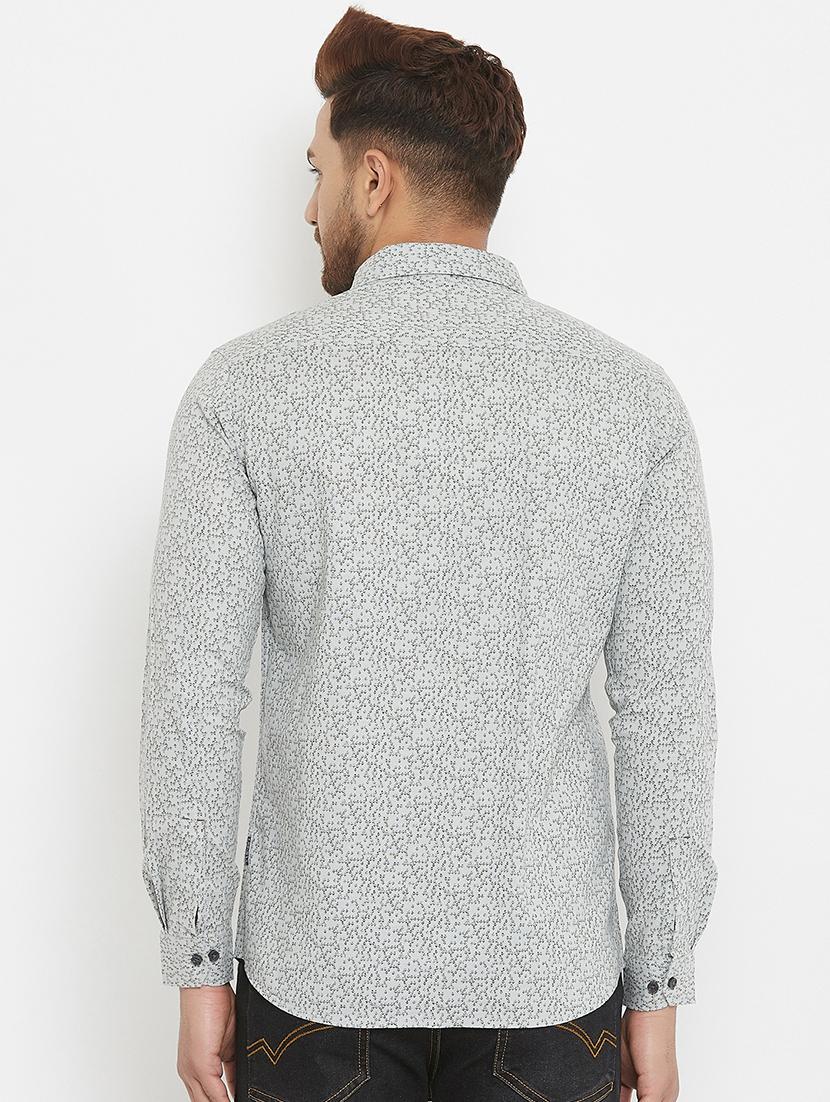 grey printed casual shirt - 17837959 - Zoom Image - 3