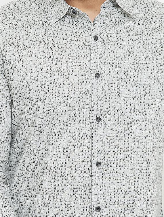 grey printed casual shirt - 17837959 - Zoom Image - 5
