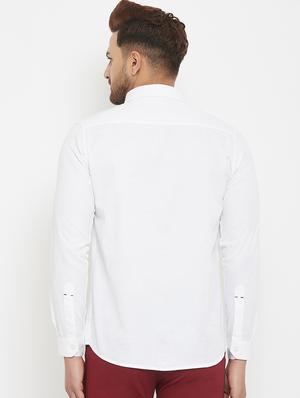 white solid casual shirt - 17837969 - Standard Image - 3