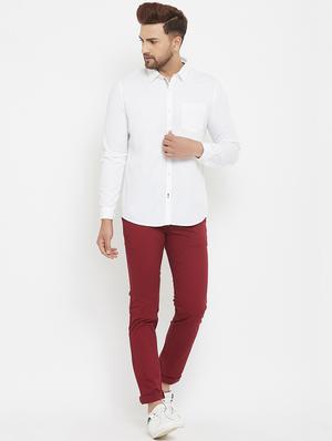 white solid casual shirt - 17837969 - Standard Image - 4