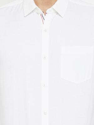 white solid casual shirt - 17837969 - Standard Image - 5