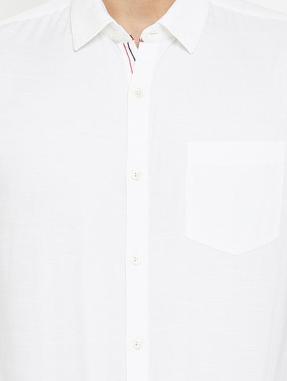white solid casual shirt - 17837969 - Zoom Image - 5