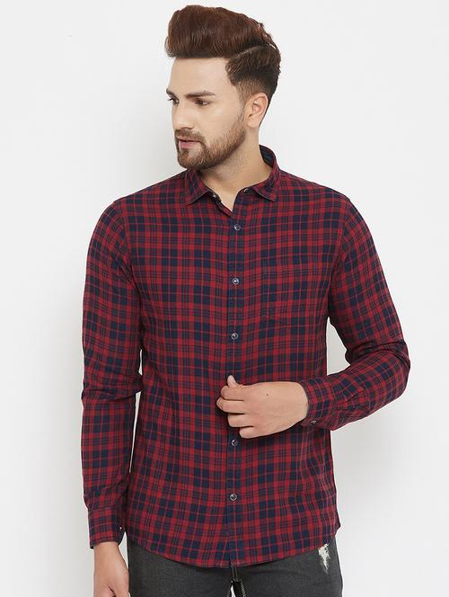 red checkered casual shirt - 17837978 - Standard Image - 1