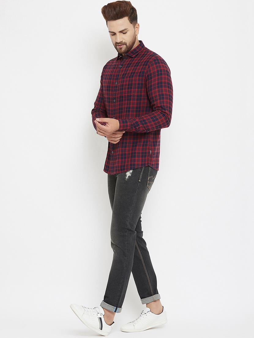 red checkered casual shirt - 17837978 - Zoom Image - 4