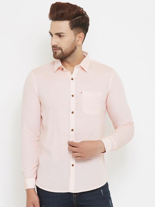 pink self design casual shirt - 17837982 - Standard Image - 1