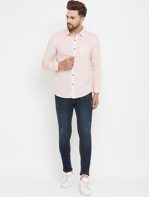 pink self design casual shirt - 17837982 - Standard Image - 4