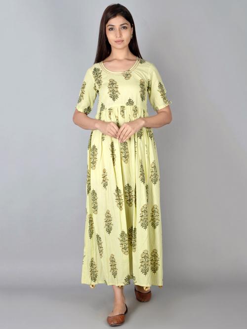 printed flared kurta - 17838023 - Standard Image - 1