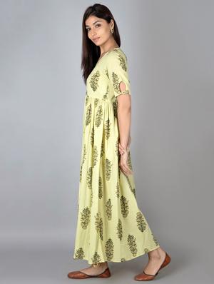 printed flared kurta - 17838023 - Standard Image - 2