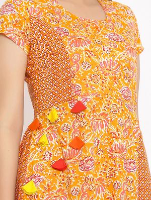 printed a-line kurta - 17838026 - Standard Image - 4