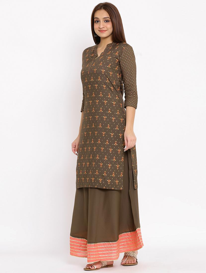 foil print straight kurta - 17838048 - Zoom Image - 2