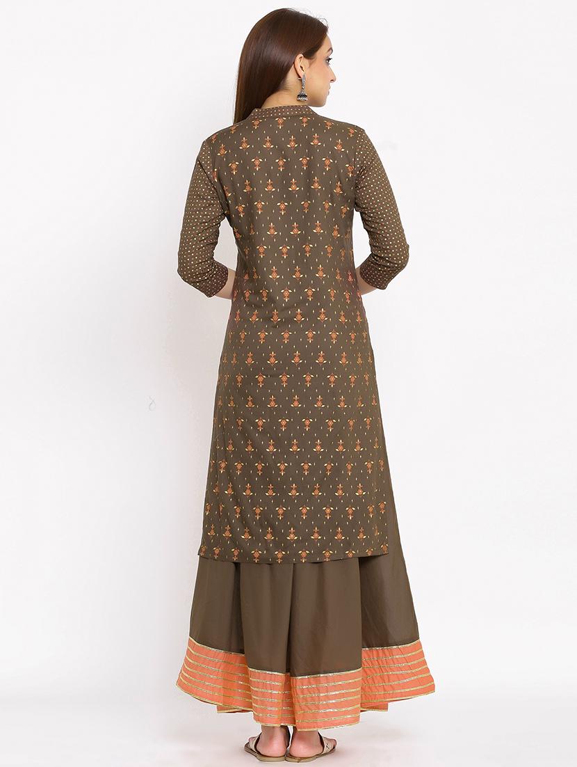 foil print straight kurta - 17838048 - Zoom Image - 3