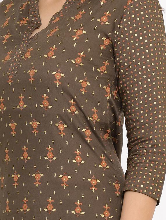 foil print straight kurta - 17838048 - Zoom Image - 4