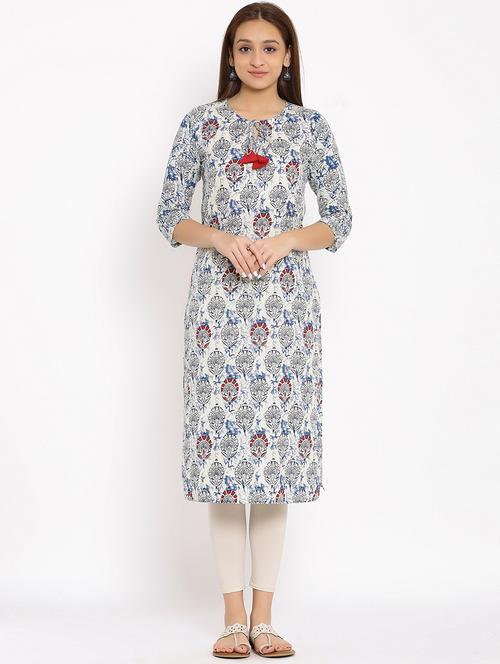 printed straight kurta - 17838062 - Standard Image - 1