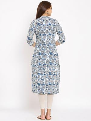 printed straight kurta - 17838062 - Standard Image - 3
