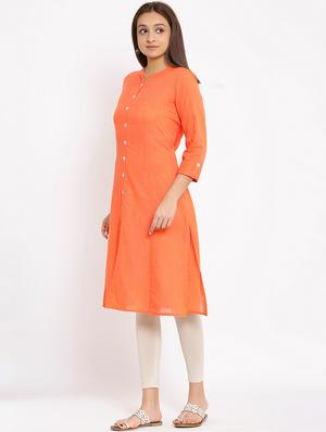 solid straight kurta - 17838074 - Standard Image - 2