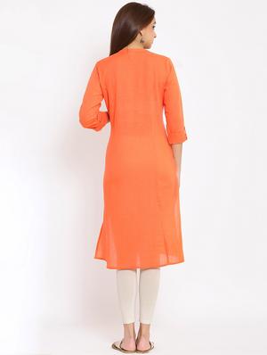 solid straight kurta - 17838074 - Standard Image - 3