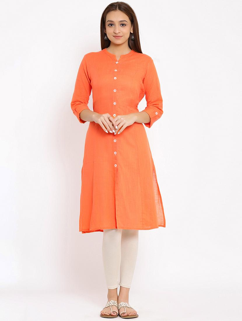 solid straight kurta - 17838074 - Zoom Image - 1