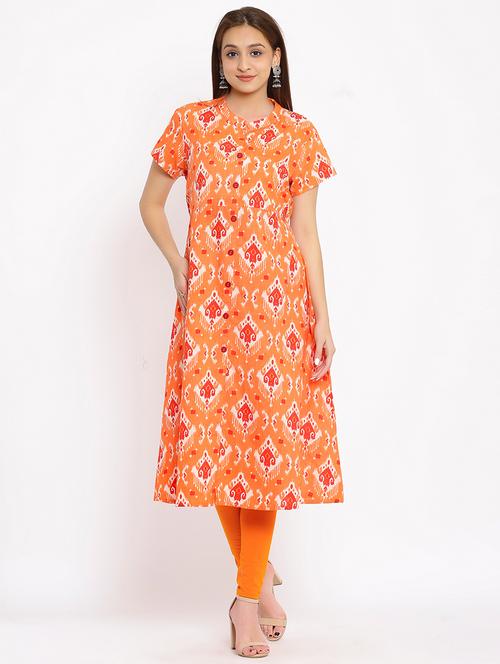 ikat a-line kurta - 17838082 - Standard Image - 1